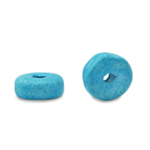 DQ Grieks keramiek kralen disc 6mm Aquamarine blue
