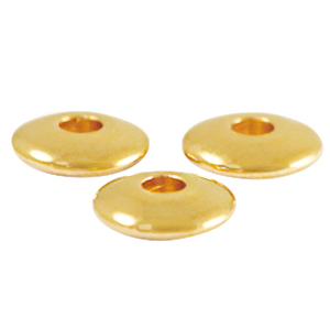 Kralen DQ metaal disc 6mm Goud (nikkelvrij)