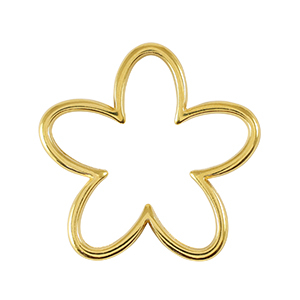 Bedels DQ metaal bedel / tussenstuk bloem Goud (nikkelvrij)