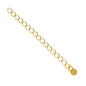 Onderdelen DQ metaal verlengketting coin 4mm Goud (nikkelvrij)