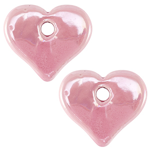 DQ Grieks keramiek kralen hart Pink