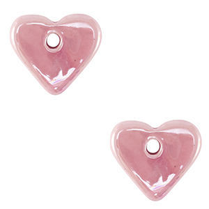 DQ Grieks keramiek kralen hart Pink