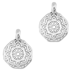Bedels DQ metaal mandala Antiek zilver (nikkelvrij)