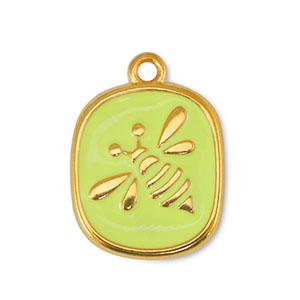 Bedels DQ metaal bij Lime Yellow-Goud (nikkelvrij)