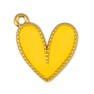 Bedels DQ metaal hart Yellow-Goud (nikkelvrij)