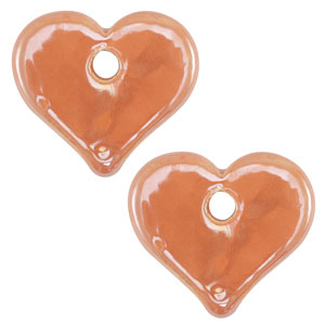 DQ Grieks keramiek kralen hart Orange