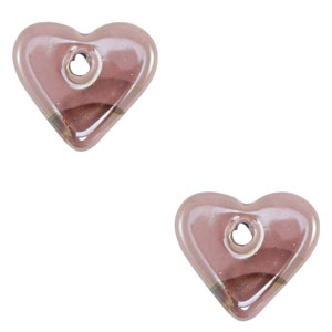 DQ Grieks keramiek kralen hart Pink-brown
