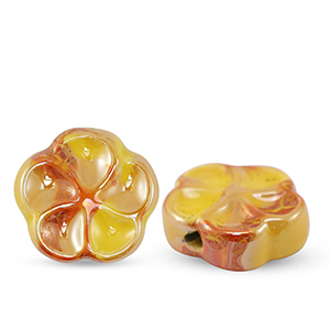 Kralen keramiek bloem Warm yellow