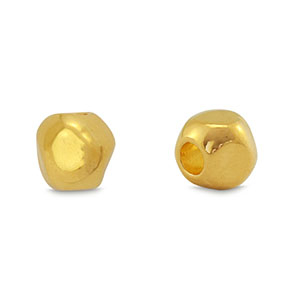 Kralen DQ metaal cube Goud (nikkelvrij)