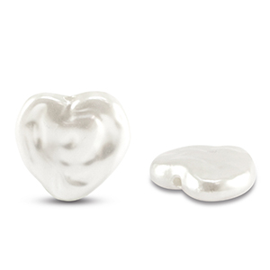 Imitatie zoetwaterparels hart White