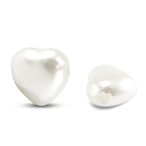 Imitatie zoetwaterparels hart White