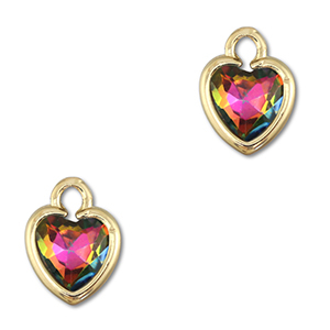 Hangers van Crystal glas hart AB coating-gold