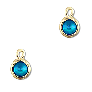 Hangers van Crystal glas rond Blue-gold