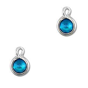 Hangers van Crystal glas rond Blue-silver