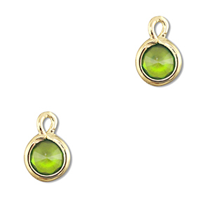Hangers van Crystal glas rond Green-gold