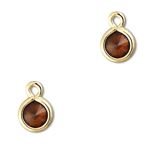 Hangers van Crystal glas rond Orange brown-gold