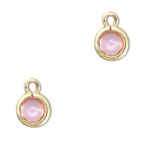 Hangers van Crystal glas rond Light pink-gold