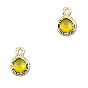 Hangers van Crystal glas rond Yellow-gold