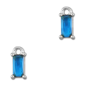 Hangers van Crystal glas rechthoek Blue-silver