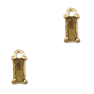 Hangers van Crystal glas rechthoek Orange brown-gold