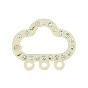 Gekleurde onderdelen sleutelhanger wolk met 3 ogen Off white