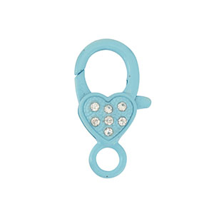 Gekleurde onderdelen karabijnslot hart Light blue