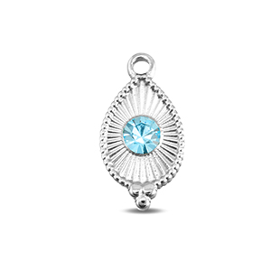 BY31&reg; Roestvrij stalen (RVS) Stainless steel bedels druppel Silver-aqua