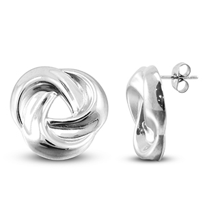 Roestvrij stalen (RVS) Stainless steel oorbellen / oorstekers Silver