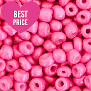 Glaskralen Rocailles 8/0 (3mm) Bubble gum pink