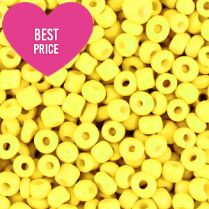 Glaskralen Rocailles 8/0 (3mm) Bold neon yellow
