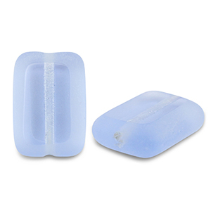 Czech kralen TCB rectangle 12x8mm Transparent blue