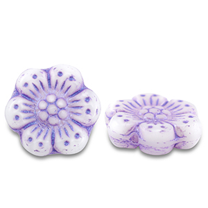 Czech kralen boho flower 14mm Lila