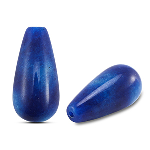 Natuursteen kralen kwarts druppel Blue