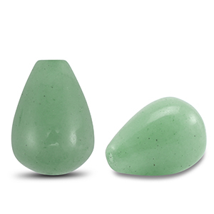 Natuursteen kralen kwarts druppel Green