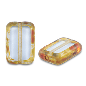Czech kralen TCB rectangle 12x8mm Transparent-light blue