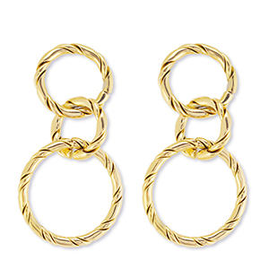 Roestvrij stalen (RVS) Stainless steel oorbellen / oorstekers Gold