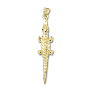 Brass TQ metaal bedels krokodil Gold