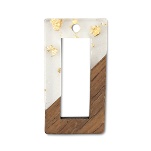 Houten hangers rechthoek Transparent-gold-brown