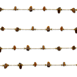 Roestvrij stalen (RVS) Stainless steel onderdelen jasseron tijgeroog irregular Gold-golden brown
