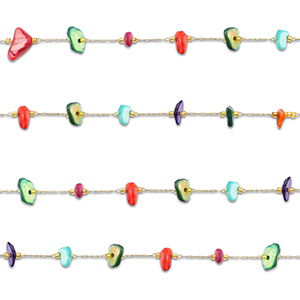 Roestvrij stalen (RVS) Stainless steel onderdelen jasseron irregular Gold-multicolour