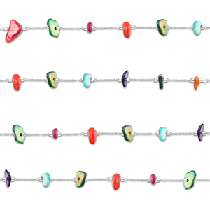Roestvrij stalen (RVS) Stainless steel onderdelen jasseron irregular Silver-multicolour