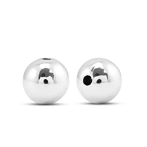 Metallook kralen rond 10mm Silver metallic
