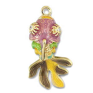 Bedels metaal vis Gold-multicolour