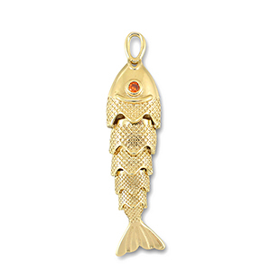Bedels metaal vis Gold-orange