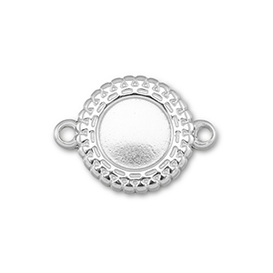 BY31&reg; Roestvrij stalen (RVS) Stainless steel tussenstuk met setting voor SS30 flatback Silver