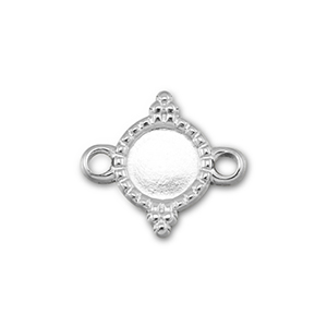 BY31&reg; Roestvrij stalen (RVS) Stainless steel tussenstuk met setting voor SS20 flatback Silver