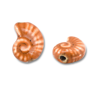 Kralen keramiek schelp Orange