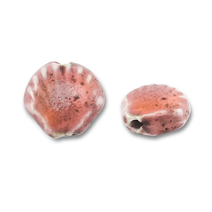 Kralen keramiek schelp Vintage pink