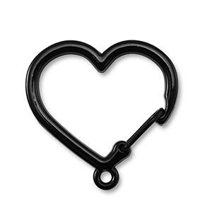 Gekleurde onderdelen sleutelhanger hart met oogje Black