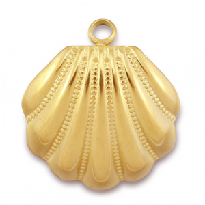 Roestvrij stalen (RVS) Stainless steel hangers schelp Gold
